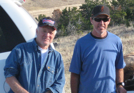 From left: James (Jim) Frey and Barry Frey in Montana in 2008.